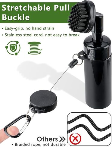 Oasser Golf Club Cleaner Golf Club Brush with Retractable Clip and Squeeze Water Bottle 10.5 Inches Holds 5 Oz of Water, Golf Accessories for Men Women Essentials Golf Gifts for Men Red & Black in Kuwait