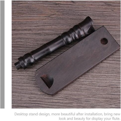 Ebony Wooden Flute Stand and Incense Tube Display Holder, Solid Wood Desktop Storage Rack for Musical Instruments and Table Organizer in Kuwait