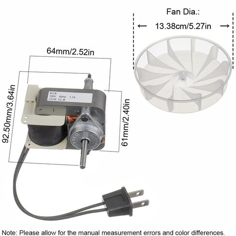 Bathroom Vent Fan Motor Replacement YJF6178 for Nautilus & Broan Bath Fans (Fits 671 655 678 679 N678), 70CFM Powerful Ventilation, Durable Plastic & Metal Exhaust Fan Motor Kit in Kuwait