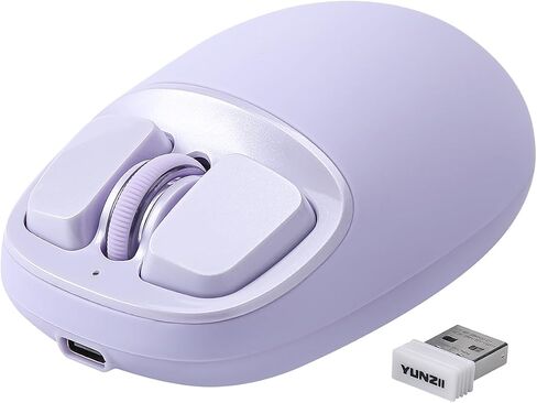 YUNZll C1 ماوس لاسلكي من السيليكون، ثلاثي الوضع 2.4 جيجا/USB-C/ماوس بلوتوث، تتبع بصري 4800 ديسيبل، 6 مستويات تعديل، تخصيص الفئران للكمبيوتر المحمول، الكمبيوتر، iPad، MacBook (رمادي فضي) in Kuwait