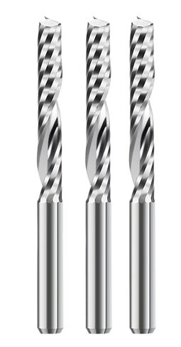 10pcs Single Flute Spiral End Mill 3.175mm Shank Carbide Milling Cutter 3D Engraving Carving Bit for Woodworking in Kuwait