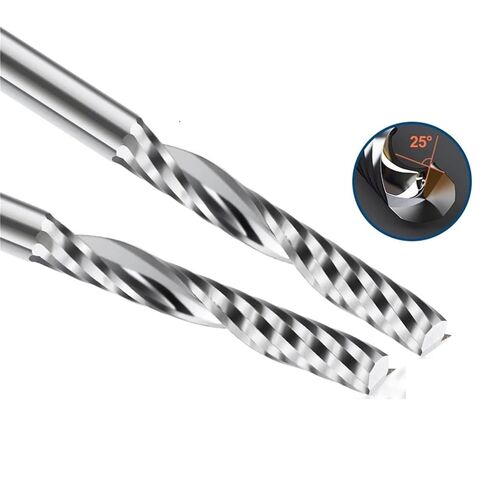 10pcs Single Flute Spiral End Mill 3.175mm Shank Carbide Milling Cutter 3D Engraving Carving Bit for Woodworking in Kuwait