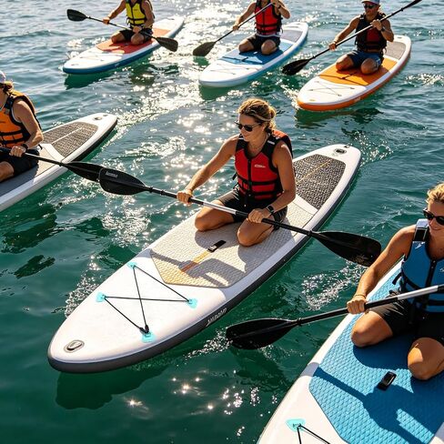 TOBWOLF 4PCS Stainless Steel Paddle Board D-Ring Kit with 12Ft Bungee Cord | PVC Patches for Inflatable SUP, Kayak & Inflatable Boat Storage, Easy Installation, Glue Not Included, Mint Green in Kuwait