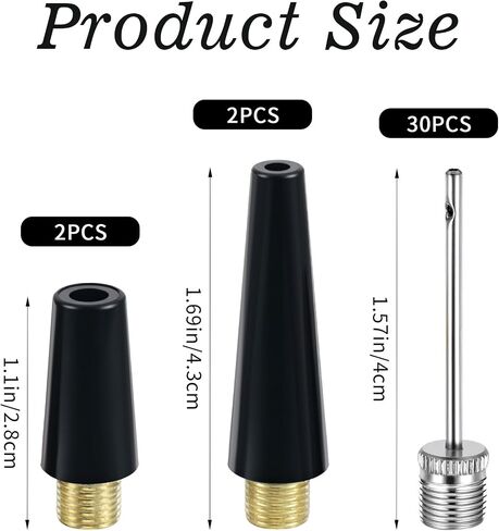 34 Pcs Bicycle Pump Needle, Ball Inflator Needles for Balls with Pump Needles, Universal Inflating Adapters for Bicycles, Sport Balls, Inflatables in Kuwait