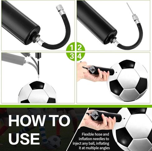 Ball Pump Kit, Basketball Pump, Portable Air Pump with 5 air Pump Needles for Balls, 1 Nozzle & Extension Hose for Soccer Football Volleyball Water Polo Rugby Exercise Sports Ball in Kuwait