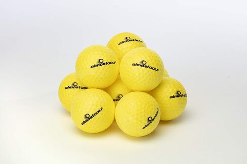 كرات جولف إسفنجية لممارسة الطيران المحدودة من ALMOSTGOLF - دوران واقعي، ومسار، وتدريب دقيق، عبوة من 24 قطعة، أصفر عالي الوضوح in Saudi Arabia