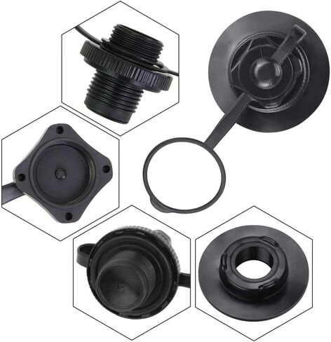 Inflatable Boat Air Valve 24mm Black Plastic Kayak Raft Air Plug Gas Valve Cover Replacement for Inflatable Boat Kayak Canoe Dinghy in Kuwait