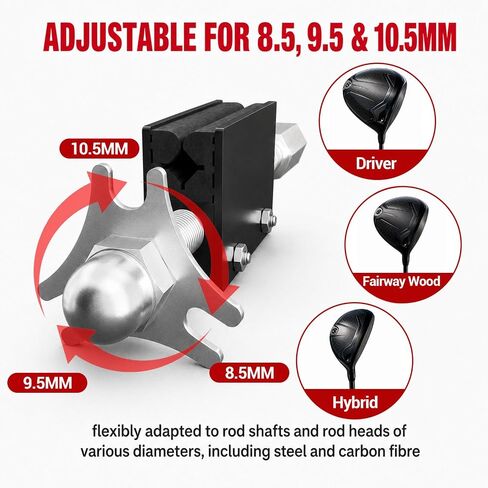 Golf Shaft Puller, Aluminum Golf Club Shaft Extractor for Golf Club Repair | Fits Steel & Graphite Clubs, 8.5/9.5/10.5mm Adjustable, Precision Screw, Kit with Wrench & Masking Tape in Kuwait