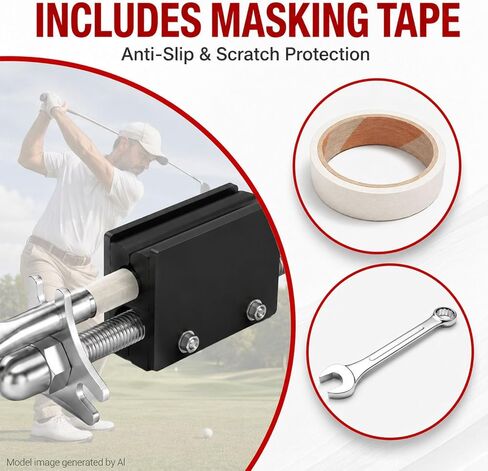 Golf Shaft Puller, Aluminum Golf Club Shaft Extractor for Golf Club Repair | Fits Steel & Graphite Clubs, 8.5/9.5/10.5mm Adjustable, Precision Screw, Kit with Wrench & Masking Tape in Kuwait
