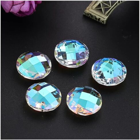 Crystal Chandelier Prism, Sun Catcher, 5pcs Colorful Round Single Hole Crystal Beads Faceted Glass Pendant Hanging Accessories(5pcs Colorful Beads) in Kuwait