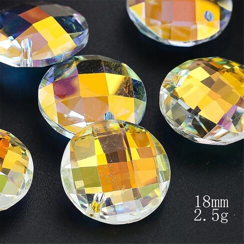 Crystal Chandelier Prism, Sun Catcher, 5pcs Colorful Round Single Hole Crystal Beads Faceted Glass Pendant Hanging Accessories(5pcs Colorful Beads) in Kuwait
