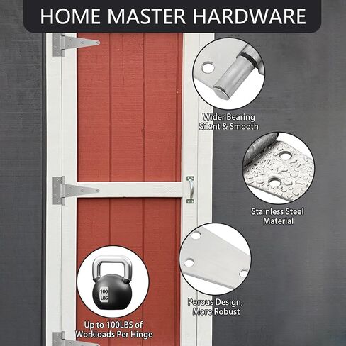 HOME MASTER HARDWARE مفصلات بوابة من الفولاذ المقاوم للصدأ مقاس 6 بوصات للأسوار الخشبية ومفصلات تي شيرت شديدة التحمل، ومفصلة باب سقيفة، ومفصلة على شكل حرف T لبوابة الحظائر الخارجية مع براغي 4 عبوات in Kuwait