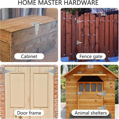 HOME MASTER HARDWARE مفصلات بوابة من الفولاذ المقاوم للصدأ مقاس 6 بوصات للأسوار الخشبية ومفصلات تي شيرت شديدة التحمل، ومفصلة باب سقيفة، ومفصلة على شكل حرف T لبوابة الحظائر الخارجية مع براغي 4 عبوات in Kuwait