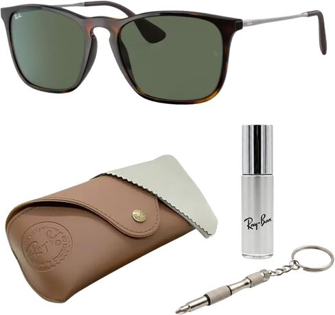 Ray-Ban RB4187 Chris Square Shope Sunglasses مع حزمة مجموعة النظارات الرسمية in Kuwait