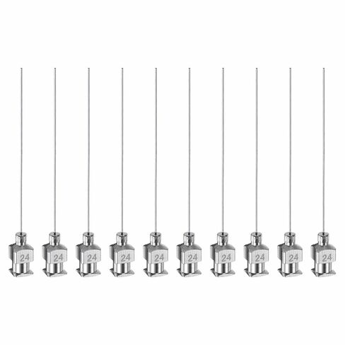 HARFINGTON 10pcs 18Gauge Stainless Steel Dispensing Needles, 2" All Metal Glue Needle Tube Blunt Tips Luer Lock for Thick Liquids, Ink, Glue, Lab Use in Kuwait