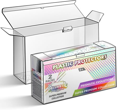 واقيات بلاستيكية لصندوق SPC من Prismatic Evolutions، واقي شاشة فائق السُمك 0.8 مم - متوافق مع صندوق مجموعة PKMN Prismatic Evolutions Super Premium Collection (عبوتان) in Kuwait