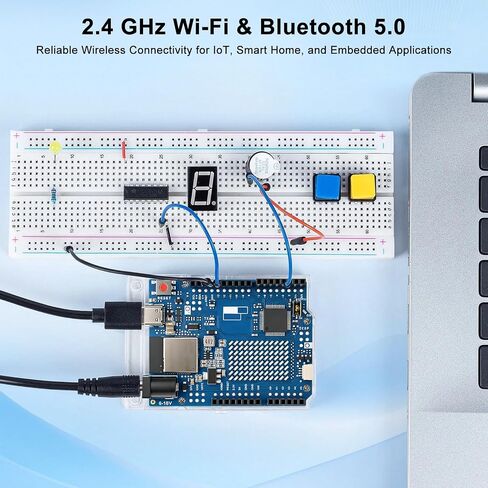 uno R4 WiFi وBluetooth Board متوافق مع Arduino لمشاريع إنترنت الأشياء المتقدمة - وحدة تحكم دقيقة ثنائية النواة ESP32-S3 وRA4M1 مع مصفوفة LED 12x8، Type-C وحافلة CAN للصناع in Kuwait