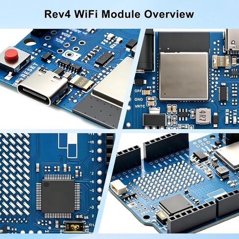 uno R4 WiFi وBluetooth Board متوافق مع Arduino لمشاريع إنترنت الأشياء المتقدمة - وحدة تحكم دقيقة ثنائية النواة ESP32-S3 وRA4M1 مع مصفوفة LED 12x8، Type-C وحافلة CAN للصناع in Kuwait