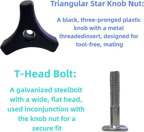2 Pack Lawn Mower Handle Knobs Nut Bolt, Triangular Handle Fastening Screw Set Replacement Fits for Honda Lawn Mower or Other Lawn Machine Accessories Supplies in Kuwait