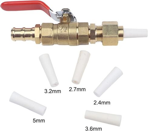 Brass Ball Valve Sandblaster Gas Kit With 5 Ceramic Nozzles (2.4mm/2.7mm/3.2mm/3.6mm/5mm) For Automotive Restoration, Metal Rust And Paint Removal, Stone Carving, For Mold Cleaning in Saudi Arabia