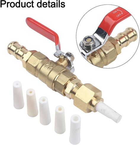 Brass Ball Valve Sandblaster Gas Kit With 5 Ceramic Nozzles (2.4mm/2.7mm/3.2mm/3.6mm/5mm) For Automotive Restoration, Metal Rust And Paint Removal, Stone Carving, For Mold Cleaning in Saudi Arabia