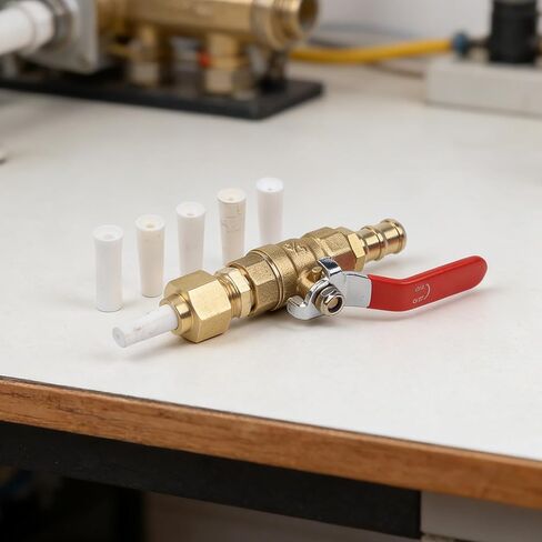 Brass Ball Valve Sandblaster Gas Kit With 5 Ceramic Nozzles (2.4mm/2.7mm/3.2mm/3.6mm/5mm) For Automotive Restoration, Metal Rust And Paint Removal, Stone Carving, For Mold Cleaning in Saudi Arabia