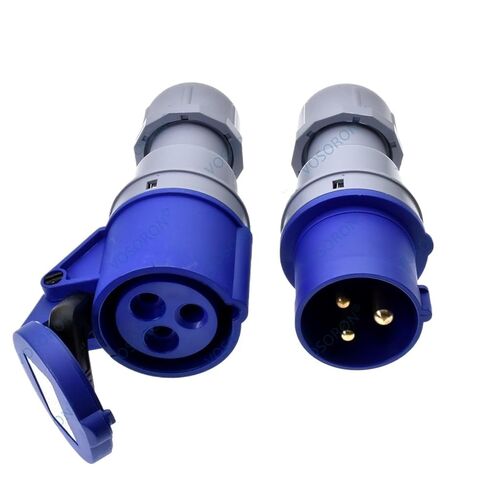 1 قطعة موصل مقبس الصناعية المقابس الكهربائية IP44 مقاوم للماء 3 المرحلة الطاقة 3Pin 16A 2P + PE 220 ‑ 250V in Kuwait
