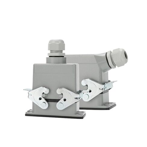 Heavy-Duty Connector Rectangular HDC HE 024 01 Aviation Plug hot Runner Machine Tool Plug-in Socket 16A | 16core double buckle in Kuwait