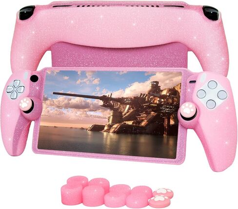 Anti-Slip Purple PS5 Controller Skin,Soft Thicken Studded Protective Silicone Cover Skin Grips Compatible with PS5/Slim/Pro Controller and 10 PCS Blue Thumb Grips Caps. in Saudi Arabia