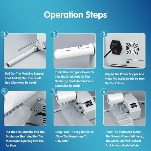 Portable Air Cushion Wrap Machine,Universal Air Pillow Packaging Machine with Sealing Speed Max 16m/min,Adjustable Speed/Air Volume for Shipping in Saudi Arabia