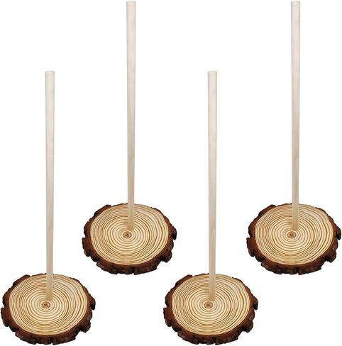 4 pcs Farmhouse Wooden Donut Stand Set, Donut Holder for Dessert Tables, Reusable Bagel Display, Donut Tower Stand, Perfect for Christmas, Birthdays, Weddings, Baby Showers and Party Decorations in Kuwait