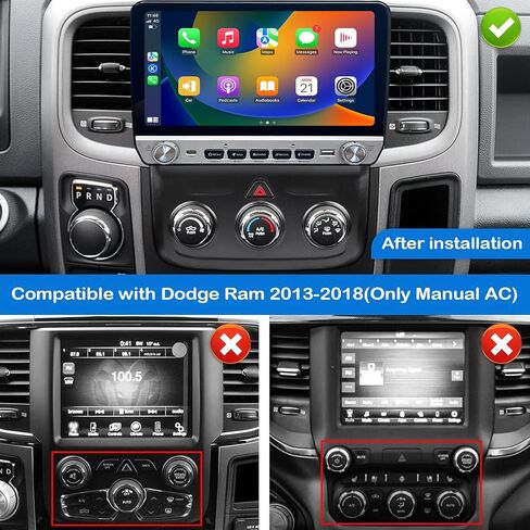 راديو ستيريو للسيارة Android 14 لسيارة Dodge Ram 1500 2500 3500 2013-2019 مدمج في Carplay/Android Auto 9.7 بوصة وحدة رئيسية طراز Tesla IPS شاشة تعمل باللمس مع DSP Bluetooth GPS، FM WiFi، دليل AC فقط in Kuwait