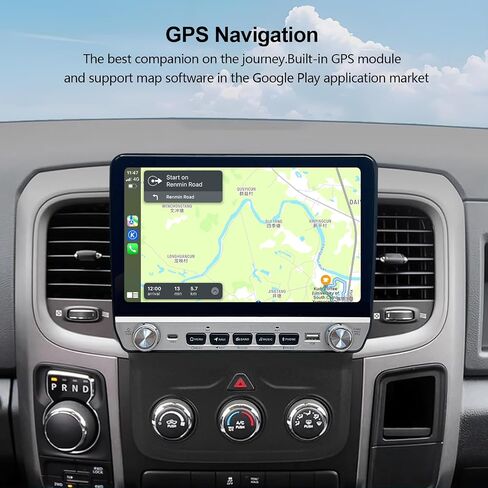 راديو ستيريو للسيارة Android 14 لسيارة Dodge Ram 1500 2500 3500 2013-2019 مدمج في Carplay/Android Auto 9.7 بوصة وحدة رئيسية طراز Tesla IPS شاشة تعمل باللمس مع DSP Bluetooth GPS، FM WiFi، دليل AC فقط in Kuwait
