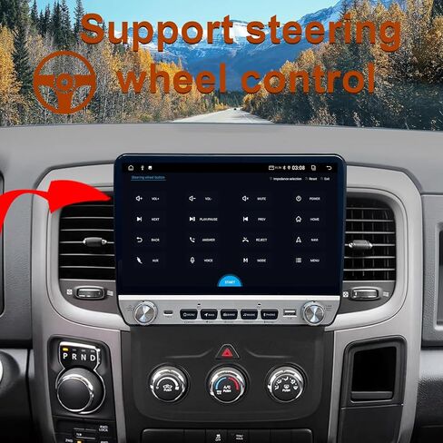 راديو ستيريو للسيارة Android 14 لسيارة Dodge Ram 1500 2500 3500 2013-2019 مدمج في Carplay/Android Auto 9.7 بوصة وحدة رئيسية طراز Tesla IPS شاشة تعمل باللمس مع DSP Bluetooth GPS، FM WiFi، دليل AC فقط in Kuwait