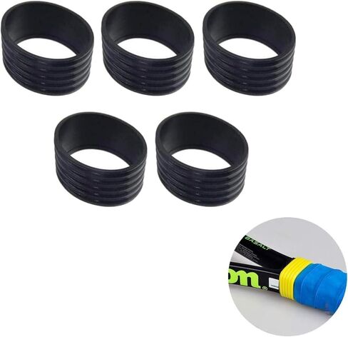 5 قطعة مضرب تنس أسود مقبض حلقة مطاطية بسط مضرب تنس الفرقة Overgrips ، مضرب تنس السيطرة ، اكسسوارات المضرب in Kuwait