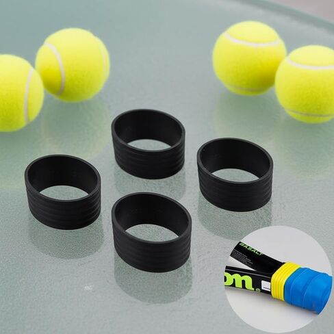 5 قطعة مضرب تنس أسود مقبض حلقة مطاطية بسط مضرب تنس الفرقة Overgrips ، مضرب تنس السيطرة ، اكسسوارات المضرب in Kuwait