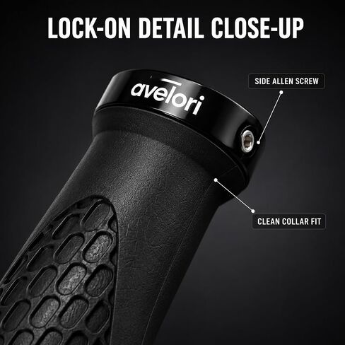 Ergonomic Bike Handlebar Grips, Dual Lock-On Aluminum Rings, Textured TPR Rubber, Palm Support Design, Fits Standard 22.2mm MTB Hybrid City Commuter Folding Bicycle Flat Handlebars, 1 Pair, Black in Kuwait