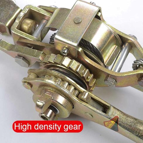 This Dual Gear Power Puller - Portable Cable Puller for Trailers - Anti-Reversal Design - Ratchet Winch with 2 Hooks - Efficient and Sturdy in Kuwait