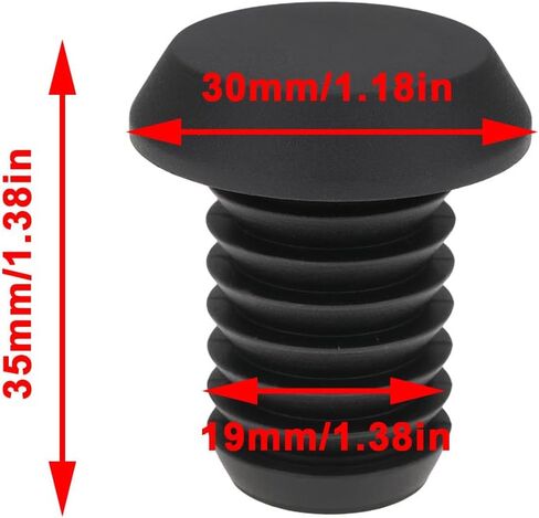 سدادات نهاية قبضة مقود الدراجة 19x30x35mm متوافق مع GT BMX بلاستيك أسود 1 زوج in Kuwait