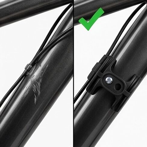 2PCS Bike Bottom Bracket Cable Guide Set, Anti-Friction Bicycle Cable Holder with Mounting Screws, Compatible with Most Mountain & Road Bikes (Black) in Kuwait