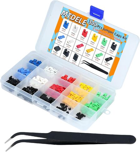 300Pcs 2.54mm 2.0mm 1.27mm Jumper Caps Kit | Compatible with Arduino Raspberry Pi PCB in Kuwait