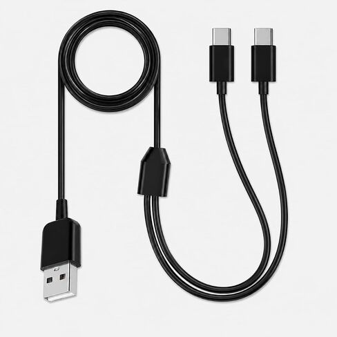 3.3 FT 2 in 1 USB-C Splitter Cable - USB A to Type C Charging Cord (White) in Kuwait