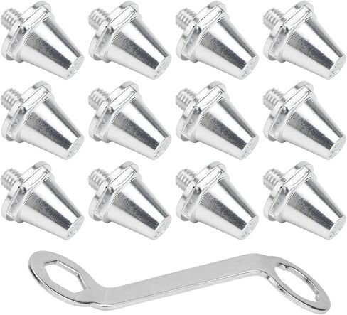 12Pcs Football Studs Spikes Aluminum Alloy Replacement Non-Slip Boot Studs For Rugby Soccer Cleats(15mm) in Saudi Arabia