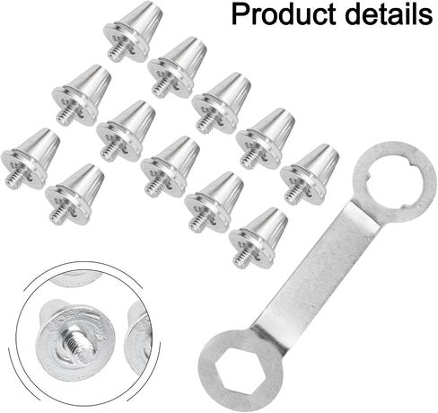 12Pcs Football Studs Spikes Aluminum Alloy Replacement Non-Slip Boot Studs For Rugby Soccer Cleats(15mm) in Saudi Arabia