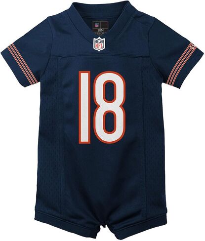 Caleb Williams Chicago Bears Navy #18 NFL Newborn Infants Team Color Home Romper Bodysuit Player Jersey in Kuwait