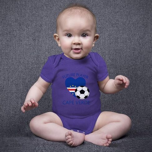 Custom Boy & Girl Baby Bodysuit Future Soccer Player Cape Verde Funny Cotton Baby Clothes Light Blue Design Only 6 Months in Kuwait