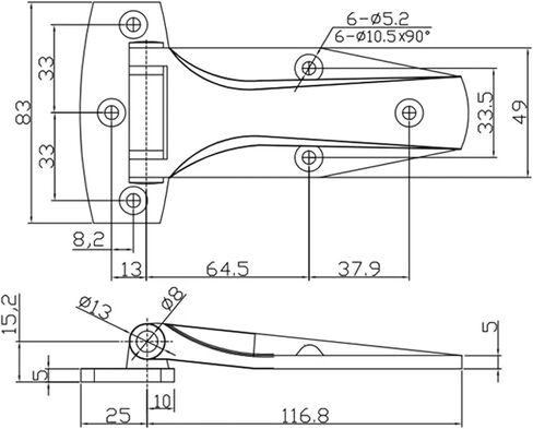 Heavy-Duty Hinge for Large-Scale Machinery Equipment Thickened 1Pcs in Kuwait