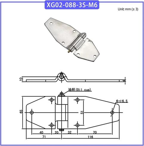 مفصلة شديدة التحمل XG02-088-3S-M6 قطعة واحدة من الفولاذ المقاوم للصدأ in Kuwait