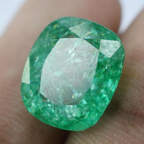 9.50 Ct CERTIFIED Natural Emerald Green Loose Gemstone Earing Size Cushion Cut in Kuwait