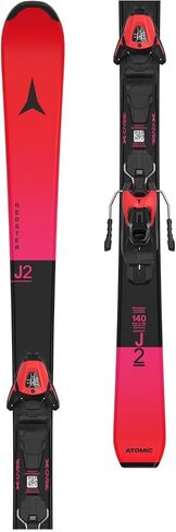 ATOMIC REDSTER J2 (130-150 cm) + L 6 GW Re Ski Set Red Tension/Black provides fun and safety for young skiers. With integrated ski bindings for fast progress. in Kuwait